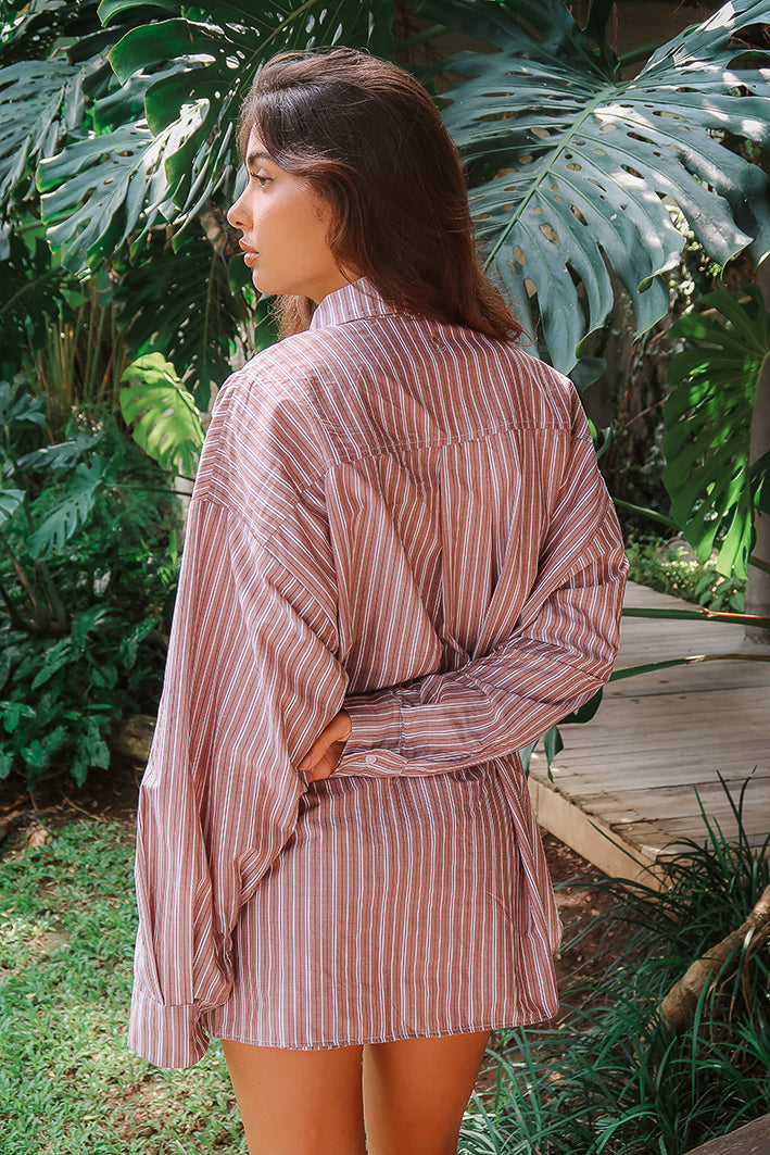 Mandy Shirt - Brown Stripe