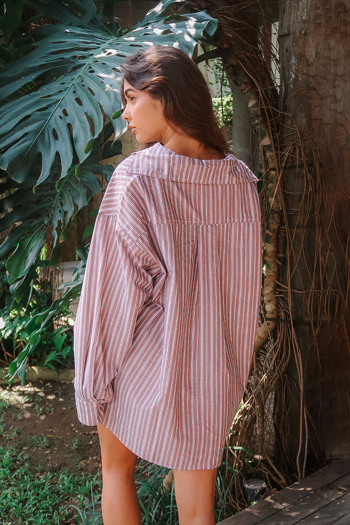Mandy Shirt - Brown Stripe
